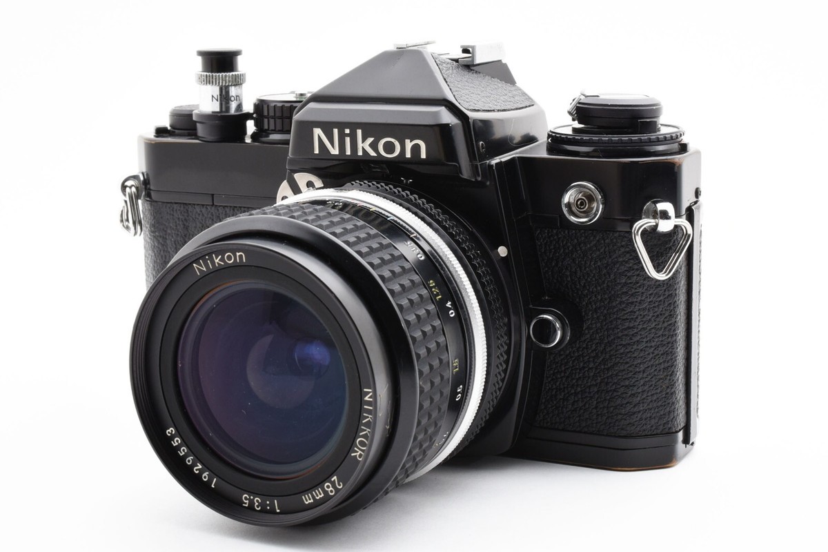 Nikon FE Film Camera Black Body + Ai 28mm f/3.5 Lens [Exc+++] From