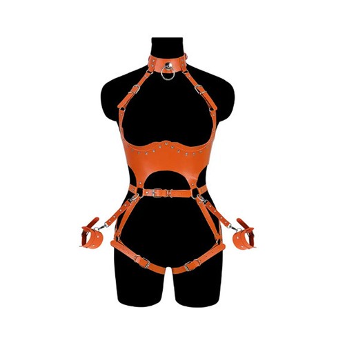Women Punk PU Leather Body Waist Belt Bodysuit Bondage Body Harness Belt Sexy - Picture 8 of 18