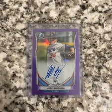 2014 BOWMAN CHROME - AUTOGRAPH - JEFF BRIGHAM S AUTO RC Dodgers METS Purple /10