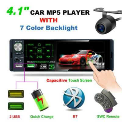 4.1'' Car Touch Screen MP5 Radio Player FM Blueteeth Stereo Subwoofer w/ Camera