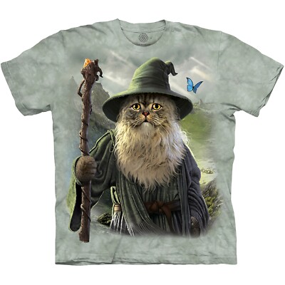 Catdalf Cat Kittens Butterfly Lord Rings Frodo Cute Cats Mountain T-Shirt  S-3X