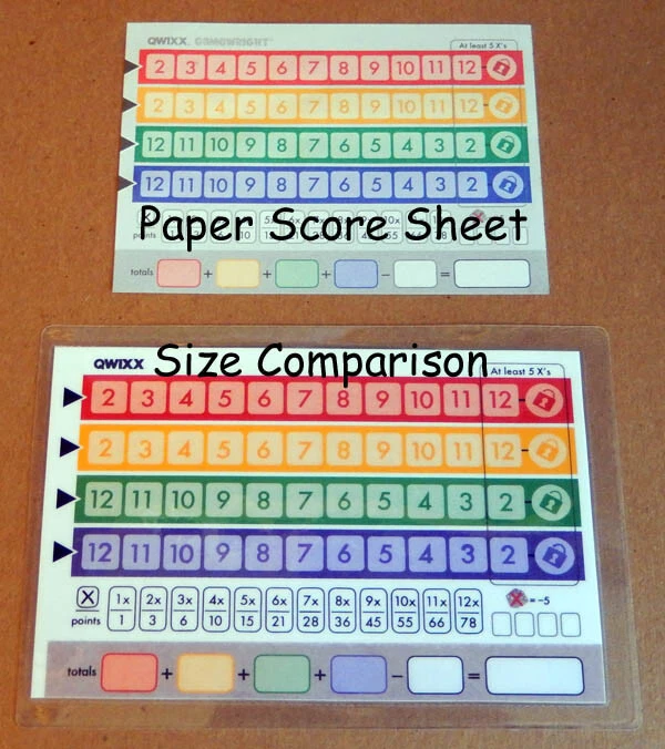 5 Laminated Qwixx Score Sheets,  Dry Erase - Reusable Double Sided - Image 3 of 3