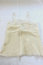 Vintage Lady Lynne Beige Half Embroidered Adjustable Slip USA - Petite