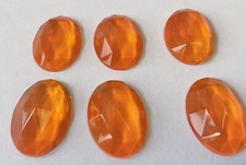 25x18MM GERMAN STAINED GLASS OVAL FLAT BACK BACK ORANGE JEWELS 12 PCS 