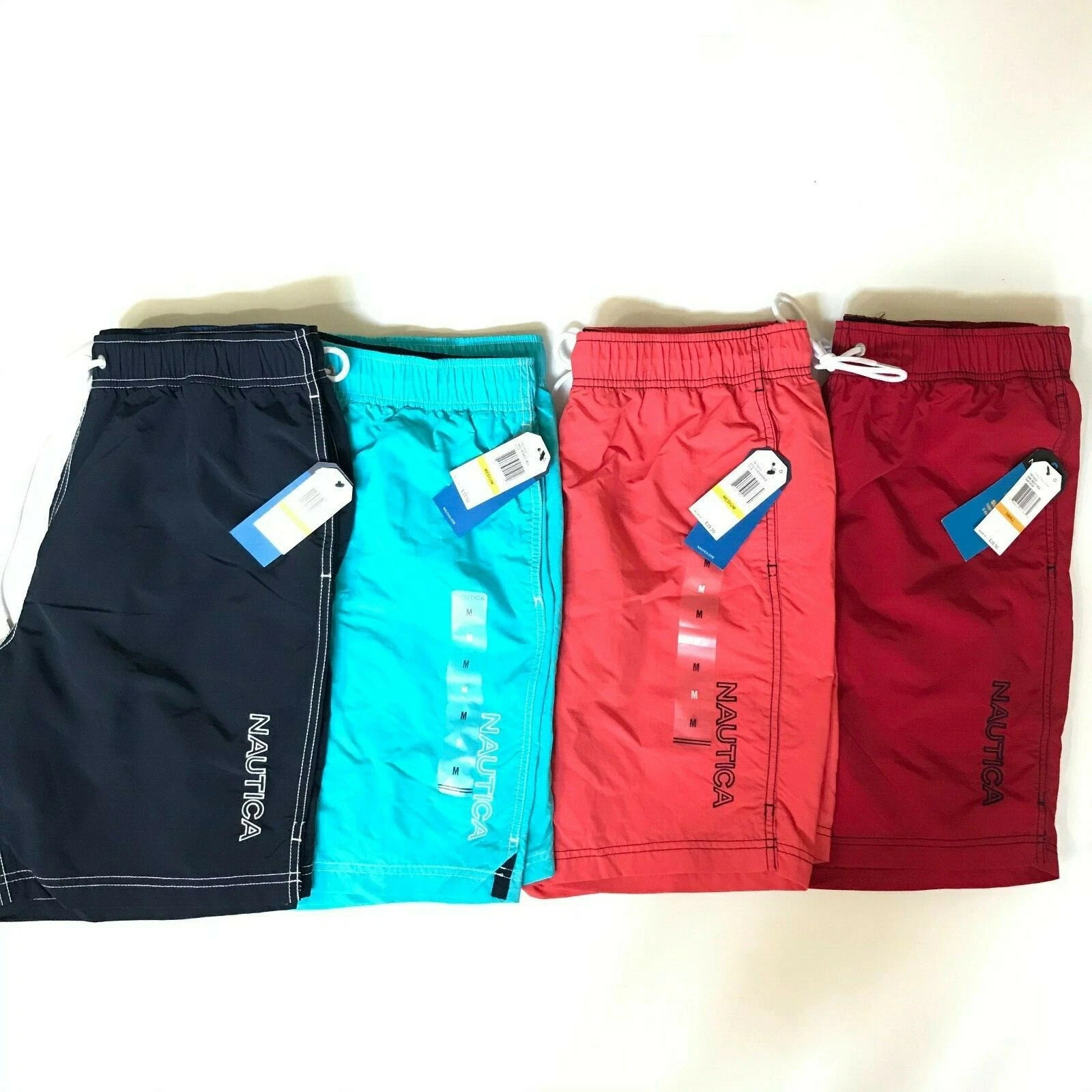 Nautica Men's Quick Dry Elastic Drawstring Beach Swimming Shorts 8" Deck Trunks