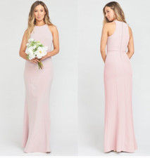 NEW Show Me Your Mumu Chicago High Neck Gown Vintage Rose Stretch Crepe Women XS