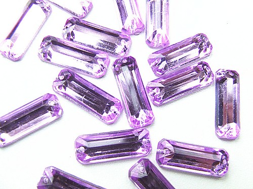 Acrylic Rhinestone Gems 4x15 mm Oblong Cube Flat Back Sew On All Colours Joblot - Picture 39 of 44