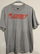 Marvel Shirt Adult Large Gray Stark Industries Short Sleeve Mens Marvel Shirt Adult Large Gray Stark Industries Short Sleeve Mens