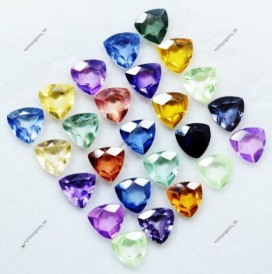 Natural Sapphire 6 MM Trillion Mix Certified Loose Gemstone Lot 25 Pcs