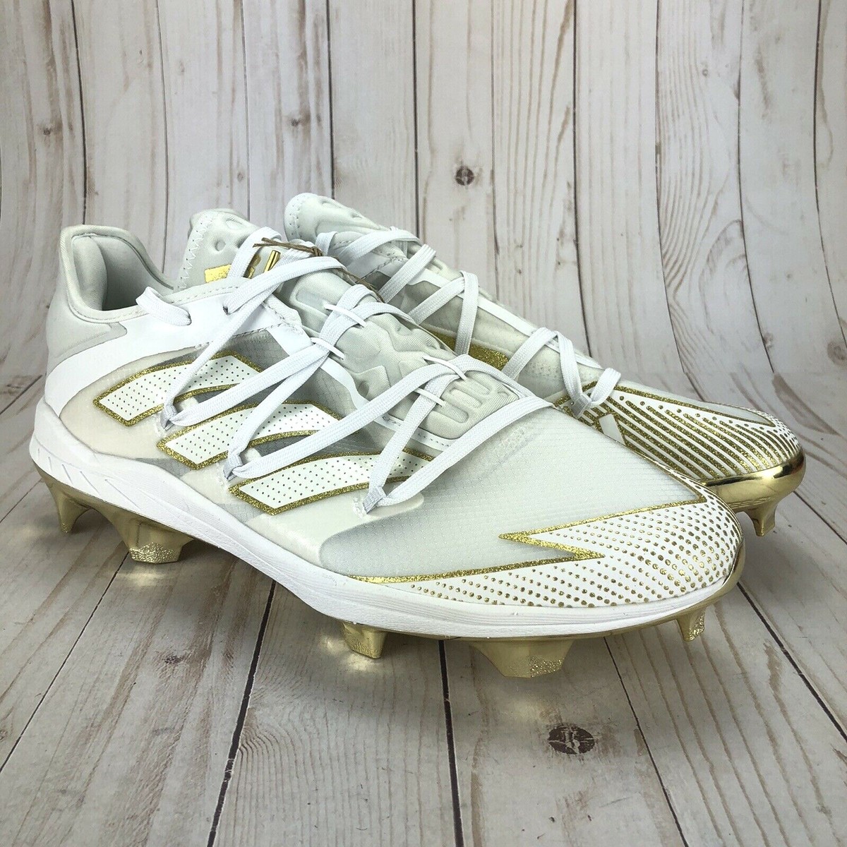 adidas adizero baseball cleats white and gold