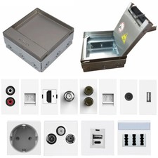 Bodensteckdose HTD-501 Einbausteckdose 6 Fach Livolo Einsätze Bodentank