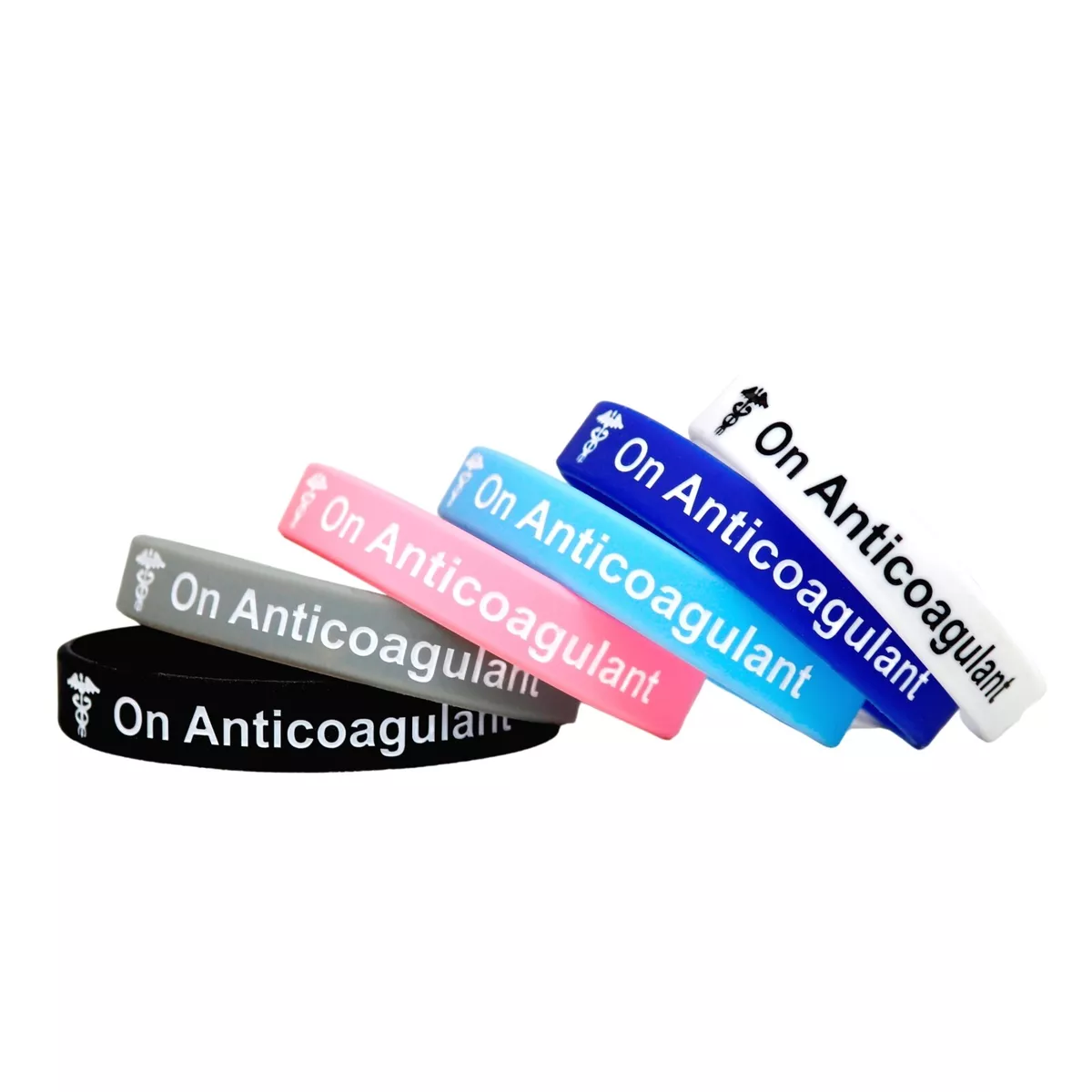 On Anticoagulant Medical Alert Wristband ID Bracelet Silicone Band