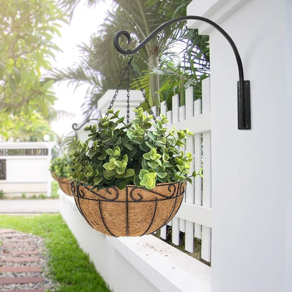 Heavy-Duty Plant Hanger Outdoor: Hanging Plant Hook for outside Basket - 16-Inch