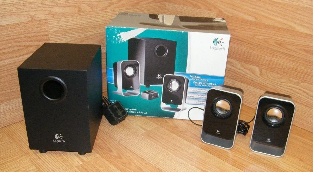 Logitech (LS21) Wired Right & Left 2.1 Stereo Speaker System w/ Subwoofer 97855052476 eBay