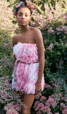 NWT $695 LoveShackFancy Calandre Lace Mini Dress Size 6 Millennial Pink Z390-12