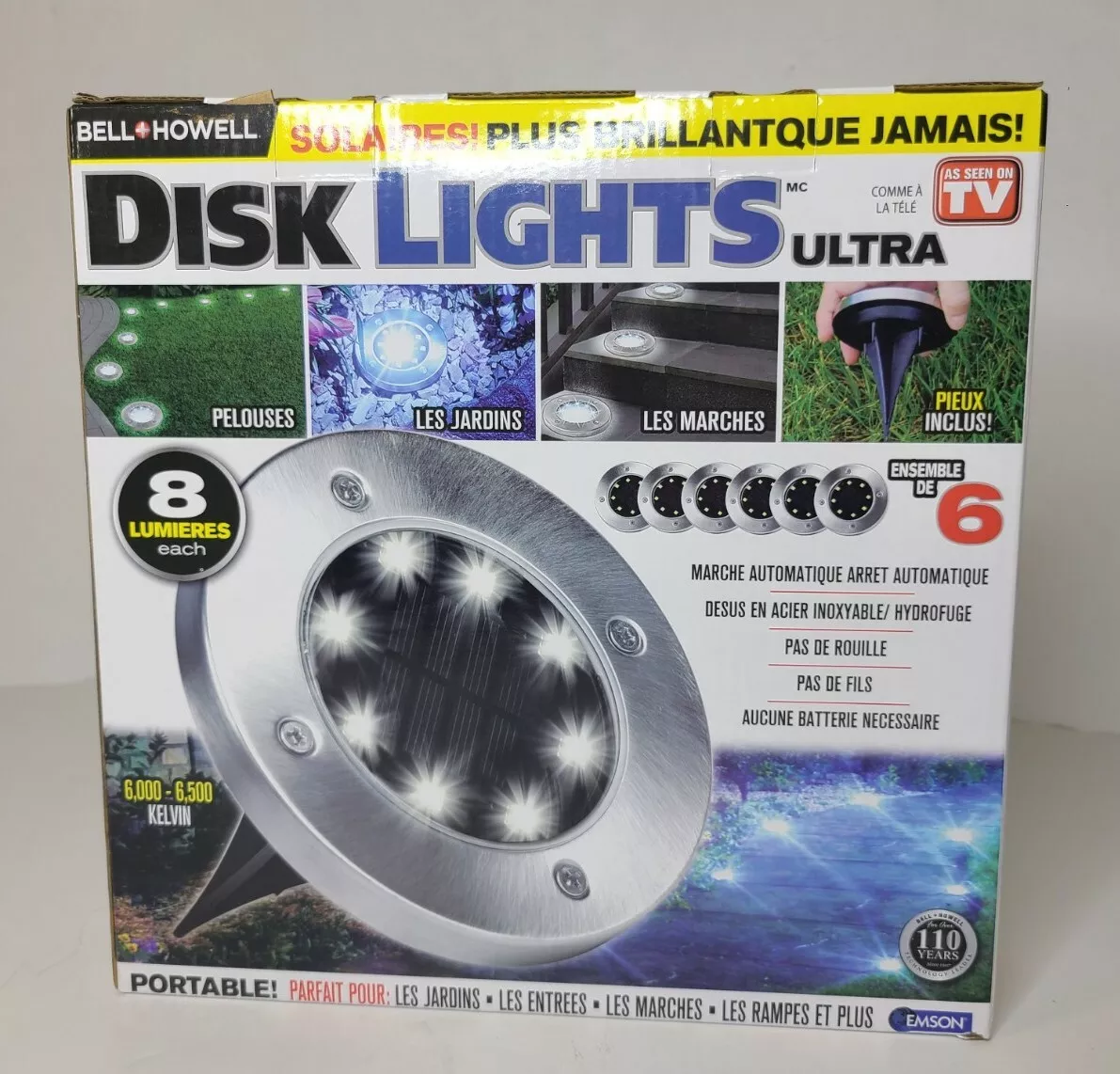Bell Howell Disk Lights Ultra set of 6 w 8 LED each stake eBay