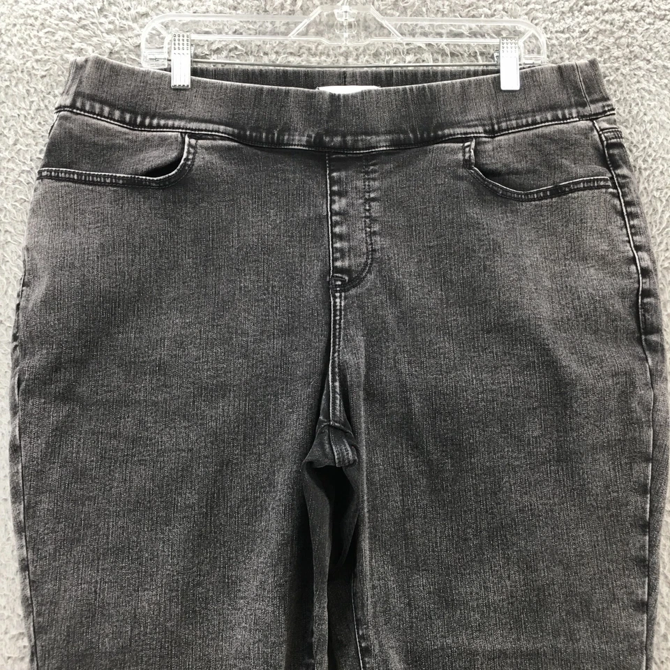 Pantalones de mezclilla Lane Bryant tiro alto para mujer 18 (38x28 real) mezcla de algodón negro Foto 2 de 4