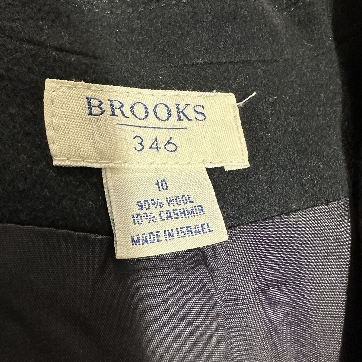 Brooks 346 Wool Cashmere Blazer Jacket Women's 10 Black Brooks 346 Wool Cashmere Blazer Jacket Women's 10 Black