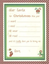 Dear Santa Letter Want Need Wear Read 8.5 x 11 Premade Scrapbook Designed Page