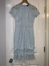 pretty little thing pale blue lace dress. Size 8. Good Condition, Worn Once.