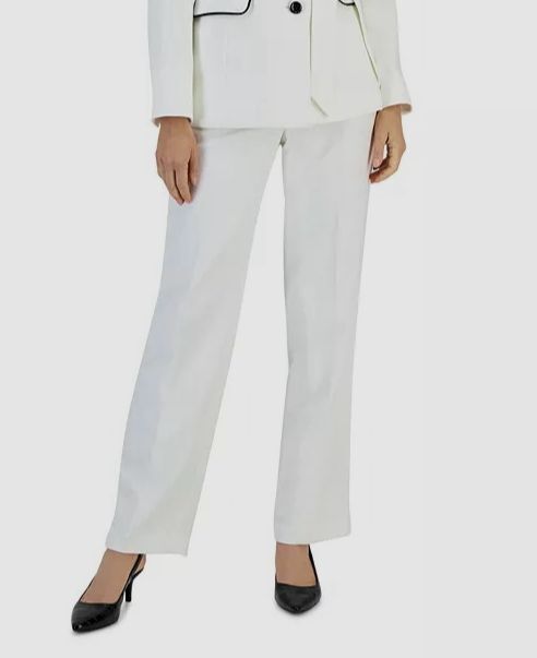 $120 Le Suit Women's Ivory Herringbone Straight Leg Dress Pants Size 18 $120 Le Suit Women's Ivory Herringbone Straight Leg Dress Pants Size 18