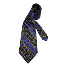 ALTEA MILANO Blue Flower Print Luxury Designer Silk Tie Made In Italy W:3.5" NWT