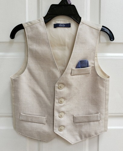 Nautica Suit Beige 4 buttons Dress Vest 