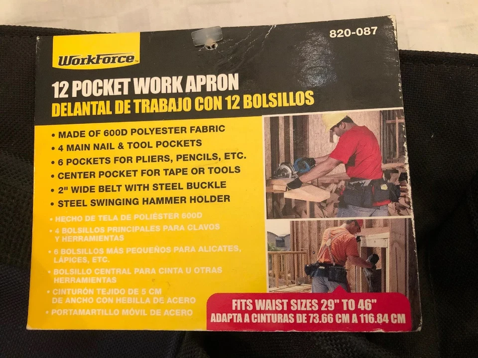 WorkForce Tool Apron, 29 to 46 in Waist, 12-Pocket, Polyester And Nylon - Image 2 of 3