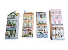 Ceramic Wall Decor Bella Casa GANZ Set 4 Antiques, Chocolates, Coffee, Pet Shop