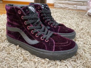 burgundy suede high top vans