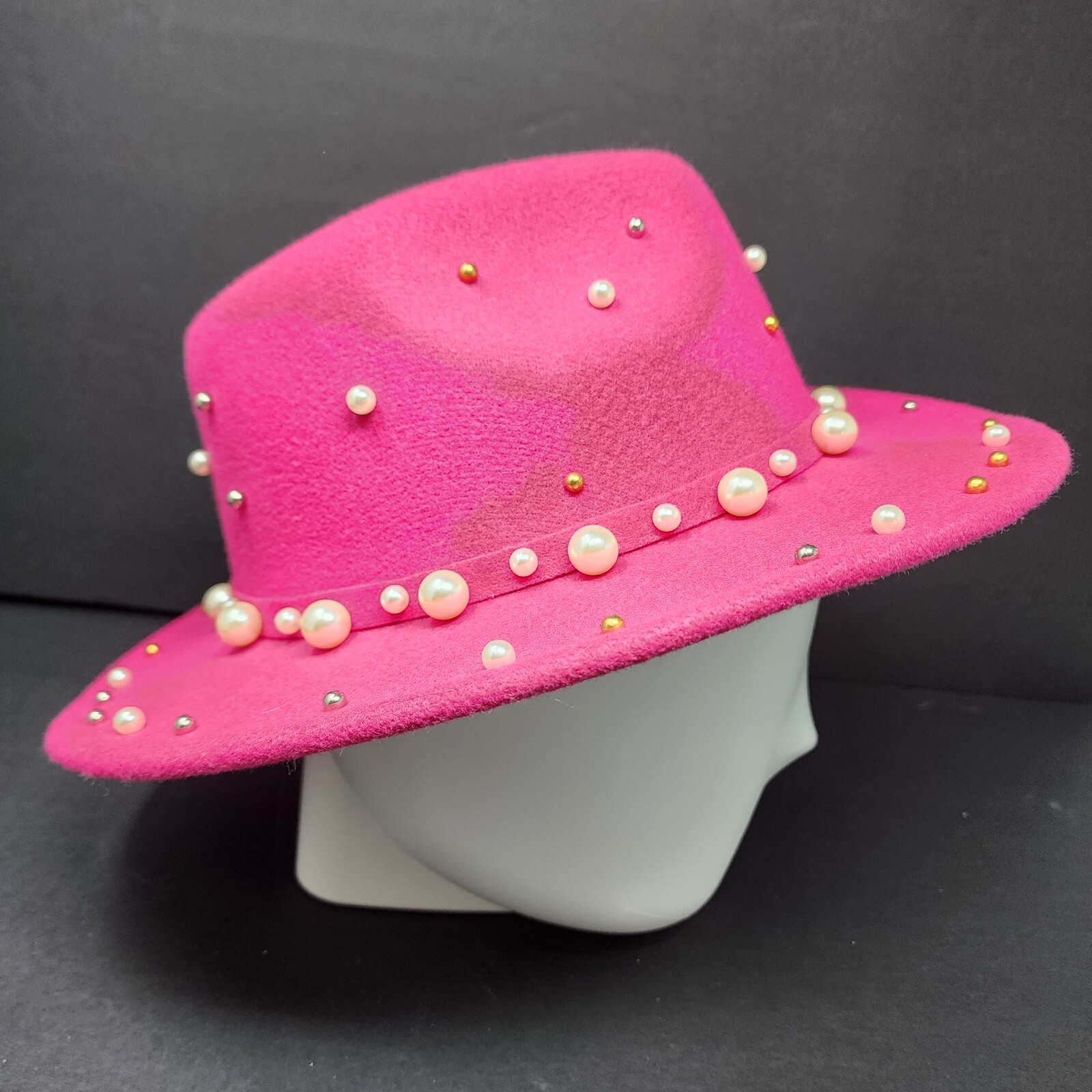 Hot Pink Cowboy Pearl and Stud Cosplay Hat, Medium - image 3