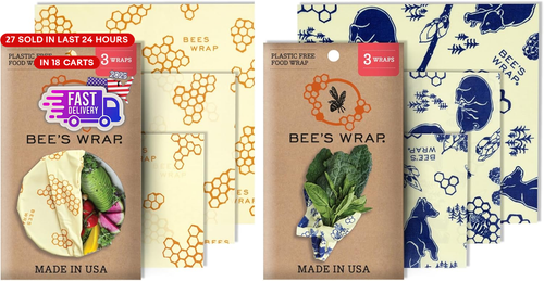 Reusable Beeswax Food Wraps Made in the USA, Eco Friendly Beeswax Food Wrap, Sus