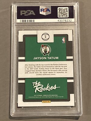 2017 Donruss Optic Jayson Tatum The Rookies PSA 9 Mint Celtics 
