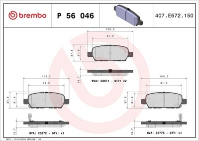 BREMBO Bremsbelagsatz Scheibenbremse PRIME P 56 046 für NISSAN RENAULT QASHQAI 2