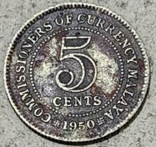 MALAYA (MALAYSIA) / FIVE (5) CENTS COIN 1950 (KING GEORGE VI)