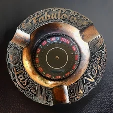 Vintage Roulette Wheel Copper Ashtray Las Vegas Spins & Works!