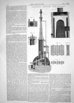 Old Engineering 1864 Francis Alton Calvert Motoren Kessel Maschinen viktorianisch