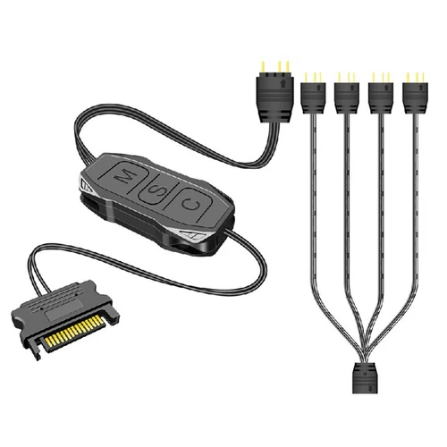 2X( 5V 3Pin to SATA ARGB  Adapter Controller HUB Computer Fan LED Lighting3466