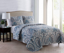 3-Piece King Size Bedding Set - Quilt  2 Shams  Cozy Bedspread Coverlet  Pill