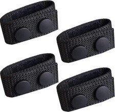 4 Pcs Nylon Duty Belt Keepers - Double Snaps for 2'' Wide Police Large, black