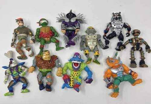 Vintage TMNT Action Figure Lot Of  10 Playmates 1989,  1990, 1991  Figures