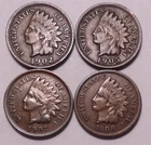 1902 1905 1907 1908 Indian Head Cent Penny - IHC - "Liberty Visible"