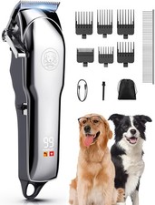 Cordless Quiet Dog Clippers for Thick Hair Pet Grooming Kit Ceramic Blade LED