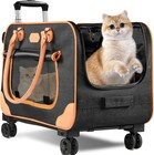 Rolling Cat Carrier with Wheels for Large Cats 38 lbs Pet Stroller Travel Bag