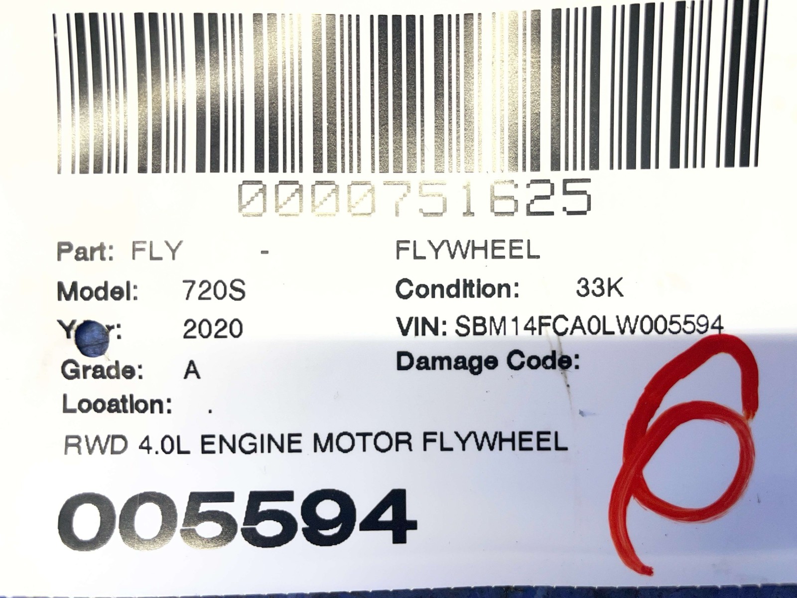 2018-2023 MCLAREN 720S OEM RWD 4.0L ENGINE MOTOR FLYWHEEL FLEX PLATE 14F0097CP
