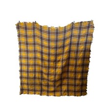 Mustard Plaid Square Blanket Scarf   Cozy Fall Oversized Shawl / Wrap