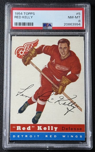LEONARD PATRICK RED KELLY PSA 8 1954-55 TOPPS HOCKEY #5 RED WINGS 994