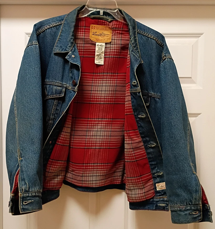 Chaqueta Levi Strauss Signature Franela Forrada Denim Estándar Trucker Chore XXL 2XL Foto 4 de 4