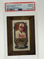 2024 Topps Allen And Ginter Mini Autograph Mike Trout Psa 10 Population 2!