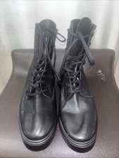 Stuart Weitzman Preppy Gothic Black Leather Laces Chukka Booties 8B Womens
